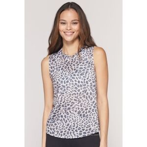 Spiritual Gangster Tank Top in Tan & Black Leopard Print Women's Size S